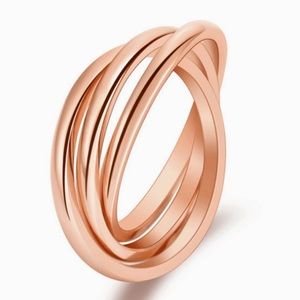 Gold-Tone Interlocking Stainless Promise Ring